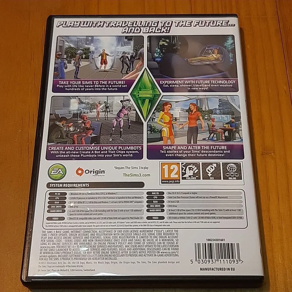 The Sims 3: Into the Future Expansion Pack PC Mac DVD Rom Maxis Ea